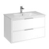 Mofém EVO 2 fiókos fali mosdószekrény fényes FEHÉR, 80x45/48cm, mosdó nélkül
