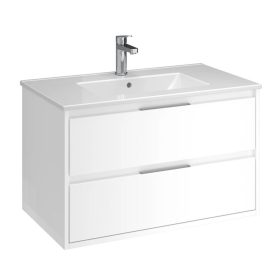   Mofém EVO 2 fiókos fali mosdószekrény fényes FEHÉR, 80x45/48cm, mosdó nélkül