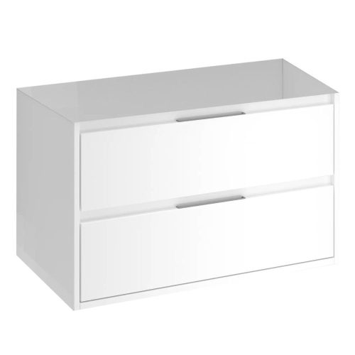 Mofém EVO 2 fiókos fali mosdószekrény fényes FEHÉR, 80x45/48cm, mosdó nélkül