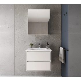 Mofém EVO Fali tükrösszekrény fényes FEHÉR, 60x72x19cm