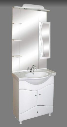 Guido Porcelán "S75" fürdőszobabútor szett fazettás tükörrel