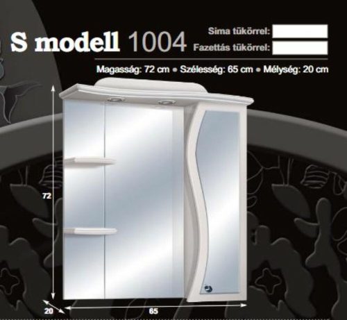 Guido S modell 1004 Felső szekrény sima tükrös 65 cm széles