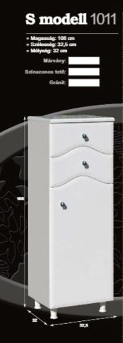 Guido S modell 1011 Álló 2 fiókos szekrény márványtetős  32,5cm széles