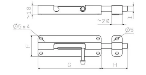 Bajonettzár egyenes 60 mm horganyzott