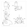 Sapho/Aqualine CLIFTON sarok kombi WC alsó/hátsó kifolyású, tartállyal, duálgombos öblítőmechanikával, ülőke nélkül (FS1PK)