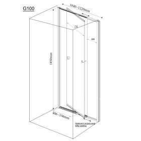   Aqualine-Sapho AMICO nyílóajtó fix résszel 100-122x185cm, fehér profil,         transzparent üveg 5mm (G100)