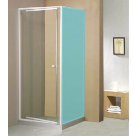   Aqualine-Sapho AMICO nyílóajtó fix résszel, 820-1020x1850mm, fehér profil,      transzparent üveg 5mm (G80)