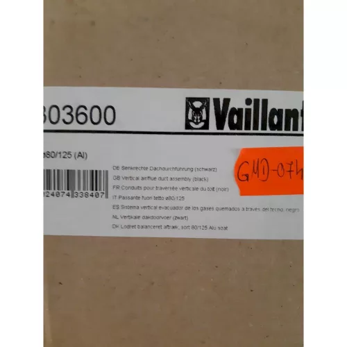 Vaillant függőleges tető átvezető fekete 80/125 (303600)