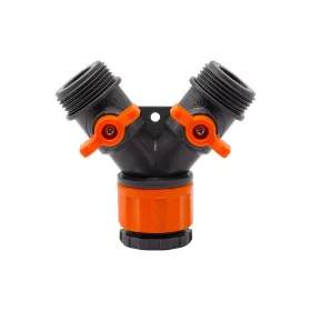   Ermetiq Y vízelosztó csatlakozó zárható 1/2-3/4" BM - 2 x1/2" KM (GT-TY233)