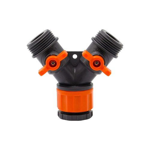 Ermetiq Y vízelosztó csatlakozó zárható 1/2-3/4" BM - 2 x1/2" KM (GT-TY233)