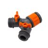 Ermetiq Y vízelosztó csatlakozó zárható 1/2-3/4" BM - 2 x1/2" KM (GT-TY233)