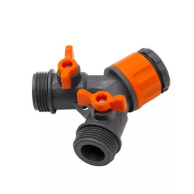   Ermetiq Y vízelosztó csatlakozó zárható 1/2-3/4" BM - 2 x1/2" KM (GT-TY233)