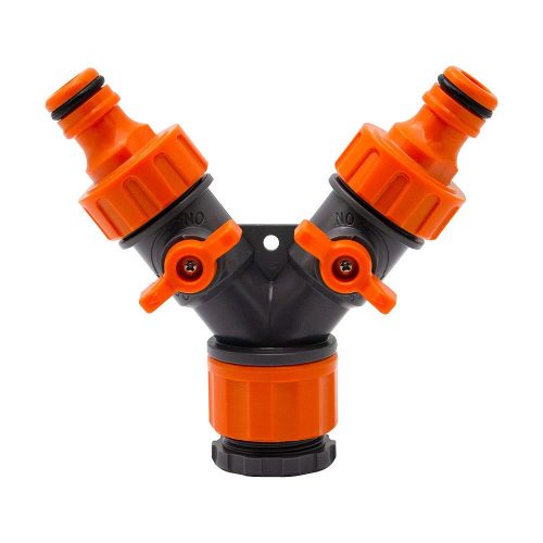 Ermetiq Y vízelosztó csapcsatlakozó zárható, 1/2-3/4"BM - 2 x1/2" KM (GT-TY234)