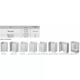 Ravak Walk In Wall-90 h.200 krómhatású