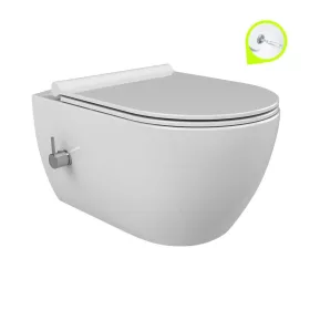   CeraStyle CITY fali WC -MATT FEHÉR- BEÉPÍTETT bidé funkcióval -rimless - perem nélküli- mély öblítés