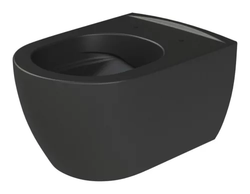 CeraStyle CITY fali WC - MATT FEKETE - BEÉPÍTETT bidé funkcióval - perem nélkü  li - mély öblítés