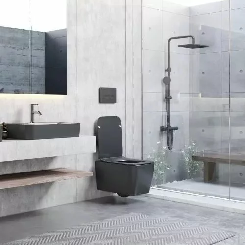 CeraStyle HERA fali WC - MATT ANTRACIT - rimless - perem nélküli - rejtett szerelésű - mély öblítés