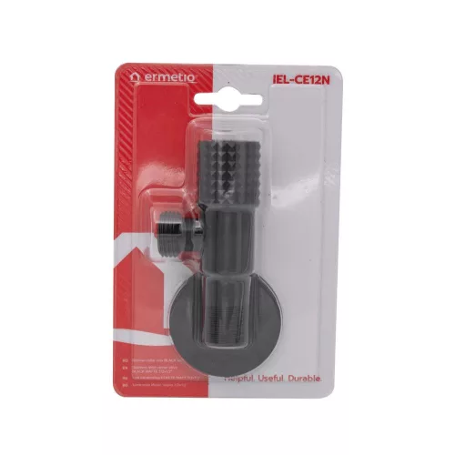 Sarokszelep kerámia betétes INOX 1/2x1/2" MATT FEKETE (IEL-CE12N)