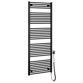   Sapho/Aqualine DIRECT-E elektromos fürdőszobai radiátor fűtőpatronnal egyenes, 600x1680mm 800W matt fekete