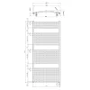 Sapho/Aqualine ORBIT-E elektromos fürdőszobai radiátor fűtőpatronnal íves 600x1320mm 600W fehér