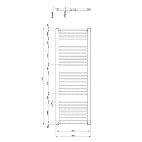   Sapho/Aqualine ORBIT Fürdőszobai radiátor íves 450x1320mm fehér (ILO34T)