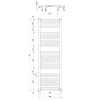 Sapho/Aqualine ORBIT Fürdőszobai radiátor íves 600x1320mm fehér (ILO36T)