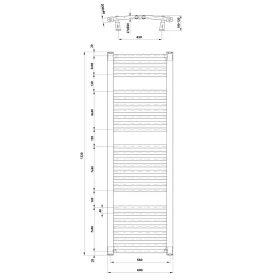   Sapho/Aqualine ORBIT Fürdőszobai radiátor íves 600x1320mm fehér (ILO36T)
