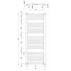 Sapho/Aqualine ORBIT Fürdőszobai radiátor íves 750x1320mm fehér (ILO37T)
