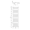 Sapho/Aqualine ORBIT Fürdőszobai radiátor íves 450x1680mm fehér (ILO64T)
