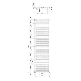   Sapho/Aqualine ORBIT Fürdőszobai radiátor íves 450x1680mm fehér (ILO64T)