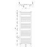 Sapho/Aqualine ORBIT Fürdőszobai radiátor íves 600x1680mm fehér (ILO66T)