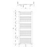 Sapho/Aqualine ORBIT Fürdőszobai radiátor íves 750x1680mm fehér (ILO67T)