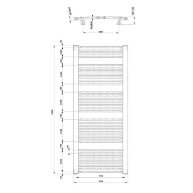   Sapho/Aqualine ORBIT Fürdőszobai radiátor íves 750x1680mm fehér (ILO67T)
