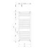 Sapho/Aqualine ORBIT Fürdőszobai radiátor íves 450x960mm fehér (ILO94T)