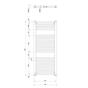   Sapho/Aqualine ORBIT Fürdőszobai radiátor íves 450x960mm fehér (ILO94T)