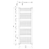 Sapho/Aqualine DIRECT Fürdőszobai radiátor egyenes 600x1680mm matt fekete