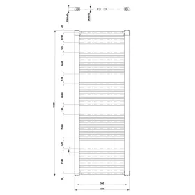   Sapho/Aqualine DIRECT Fürdőszobai radiátor egyenes 600x1680mm matt fekete