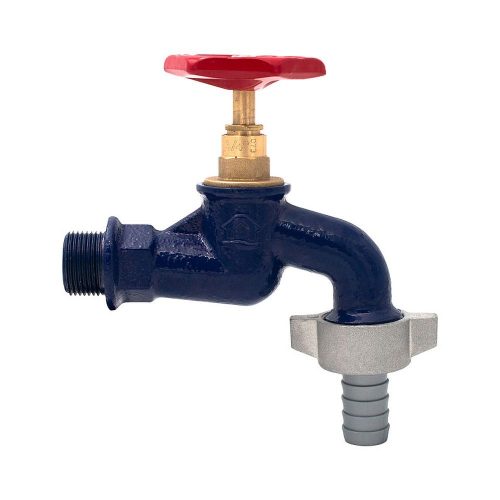 Kerti csap öntöttvas 1/2", festett kék, műanyag tömlővéggel 3/4" ION-RA12/34