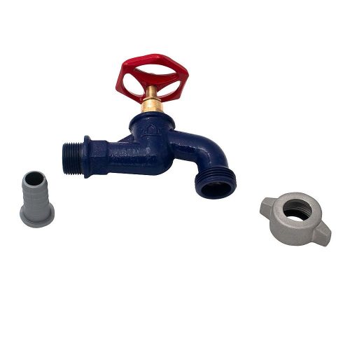 Kerti csap öntöttvas 1/2", festett kék, műanyag tömlővéggel 3/4" ION-RA12/34