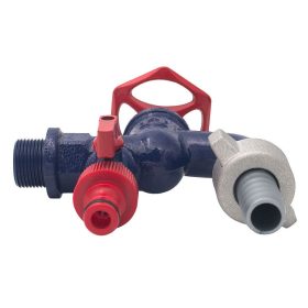   Kerticsap öntöttvas, dupla kifolyóval, tömlővéggel, 1/2" festett kék (ION-RA12D )