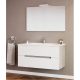 SaviniDue IRIS 100 fürdőszobaszekrény szett (alsó szekrény + porcelán mosdó + t ükör + lámpa)
