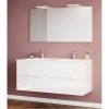 SaviniDue IRIS 120 fürdőszobaszekrény szett (alsószekrény + porcelán mosdó + tükör + lámpa)