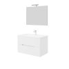 SaviniDue IRIS 80 fürdőszobaszekrény szett (alsószekrény + porcelán mosdó + tükör + lámpa)