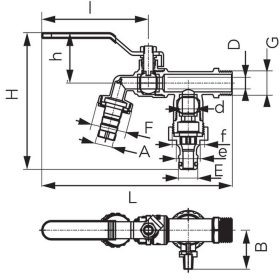   Ferro F-Comfort kerti csap, karos, 2 kimenettel, tömlővéges 1/2"
