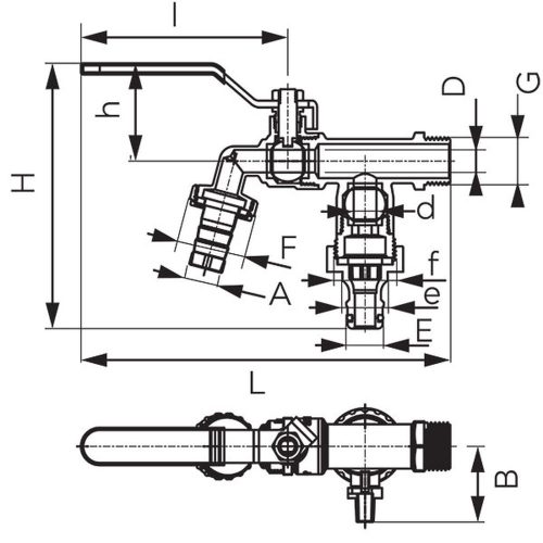 Ferro F-Comfort kerti csap, karos, 2 kimenettel, tömlővéges 1/2"