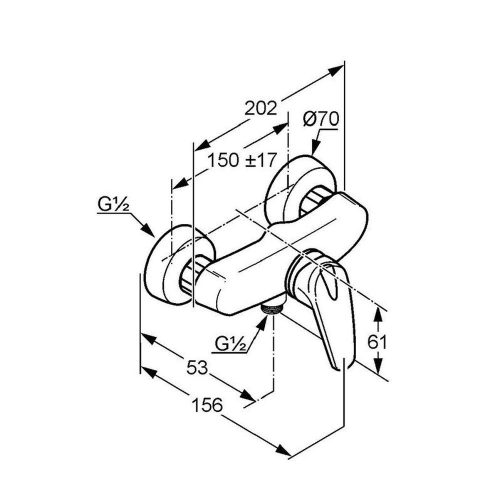 Kludi Objekta-Mix-New zuhany csaptelep zuhanyszett nélkül (337640575) - Bemutató darab KIÁRUSÍTÁS