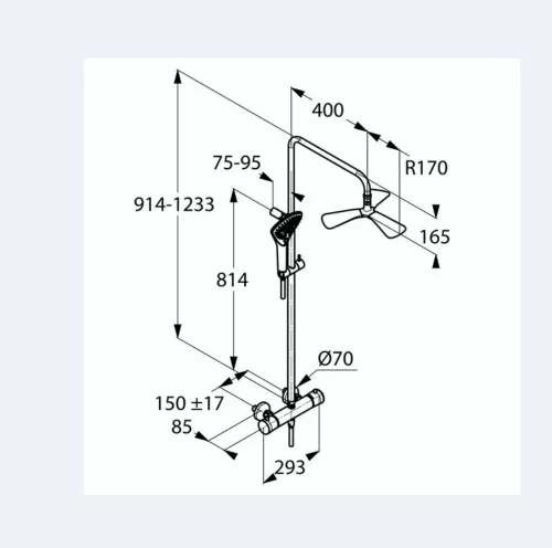 Kludi FIZZ Thermostat Dual Shower System 6709605-00