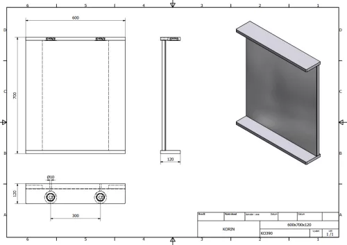 Aqualine KORIN LED tükör világítással, 60x70x12 cm KO390