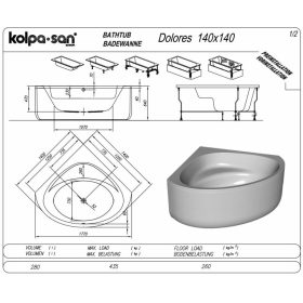 Kolpa Dolores sarokkád 140x140 cm 565280