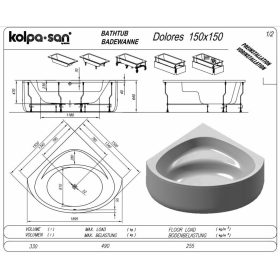 Kolpa Dolores sarokkád 150x150 cm 565200